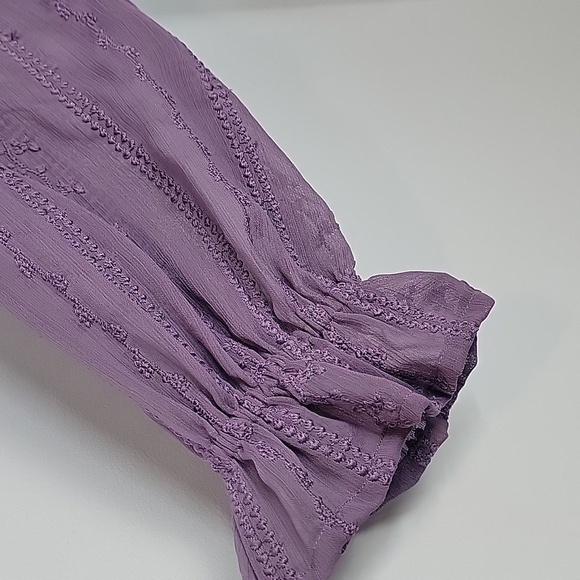 1 STATE Lavender Fields ruffle long sleeves embroidered blouse - Picture 4 of 10